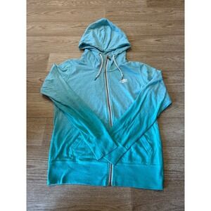 Nike Womens Full Zip Hoodie Turquoise Blue Dip Dye Lightweight Sweatshirt M